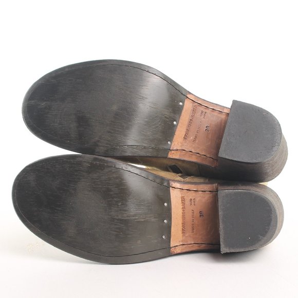 FIORENTINI + BAKER Block Heel Boots Bootie Size EU 39 US 9 Green/Taupe - Picture 8 of 16